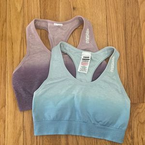 GymShark bundle of two small sports bras with one with pads one without sz small